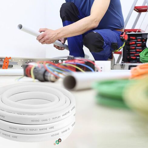 سلك بحري 14 قياس، 20 قدم 14 AWG سلك بحري ثلاثي من النحاس المعلب الخالي من الأكسجين سلك كهربائي بحري معزول للقوارب/البحرية/السيارات/RV/التخييم/المقطورة in Kuwait