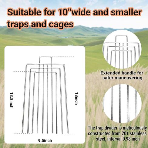 فخ قفص مقسم المقسم المقاوم للصدأ لمدة 10 "و 12" مصائد واسعة وأقفال أقفاص قفصات حية (12 بوصة) in Kuwait