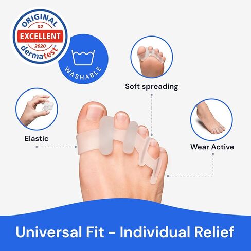 YOGAMEDIC® Toe Spacers Toe Separators for Overlapping Toes 4 Pcs- Improved Silicone Bunion - 0% BPA, One-size for Women & Men in Kuwait
