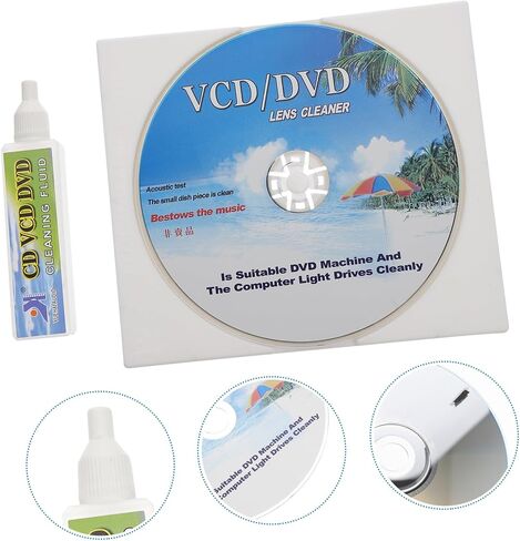 1Set CD Cleaning Set Disc Cleaner Kit with Cleaning Liquid for CD Vcd Durable Material Safe Dust Removal for Enhanced Playback Performance in Saudi Arabia