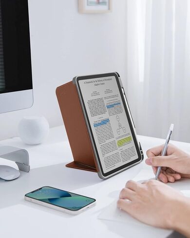 حافظة Tomtoc iPad عمودية ثلاثية الوضع متوافقة مع iPad 10 2022 الجديد مقاس 10.9 بوصة، حافظة iPad واقية مع حامل أقلام iPad، مسند مغناطيسي لـ 3 أوضاع استخدام، غطاء تنبيه/نوم تلقائي، أبيض in Kuwait