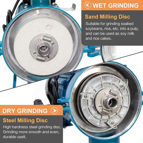 ABORON 3000W Wet & Dry Electric Grain Mill Grinder - 110V Commercial Home Farm Rice Wheat Corn Grinder Machine | Flour Mill | Molino de Maiz Electrico in Kuwait