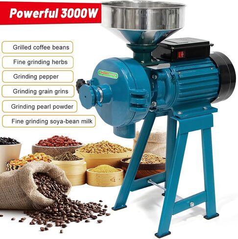 ABORON 3000W Wet & Dry Electric Grain Mill Grinder - 110V Commercial Home Farm Rice Wheat Corn Grinder Machine | Flour Mill | Molino de Maiz Electrico in Kuwait