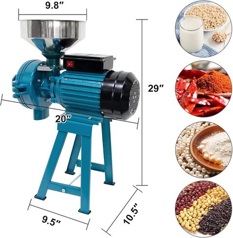 ABORON 3000W Wet & Dry Electric Grain Mill Grinder - 110V Commercial Home Farm Rice Wheat Corn Grinder Machine | Flour Mill | Molino de Maiz Electrico in Kuwait