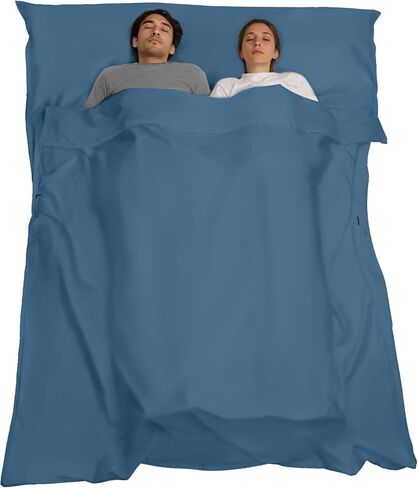 Sleeping Bag Liner,Long Staple Cotton, Adult Sleep Sack & Travel Sheets,Travel Sleep Sack for Backpacking, Hotels & Hostels Lightweight Travel Sheet Camping Sheets,Has Full Length Zipper in Kuwait