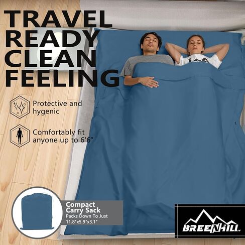 Sleeping Bag Liner,Long Staple Cotton, Adult Sleep Sack & Travel Sheets,Travel Sleep Sack for Backpacking, Hotels & Hostels Lightweight Travel Sheet Camping Sheets,Has Full Length Zipper in Kuwait