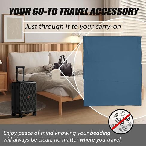 Sleeping Bag Liner,Long Staple Cotton, Adult Sleep Sack & Travel Sheets,Travel Sleep Sack for Backpacking, Hotels & Hostels Lightweight Travel Sheet Camping Sheets,Has Full Length Zipper in Kuwait