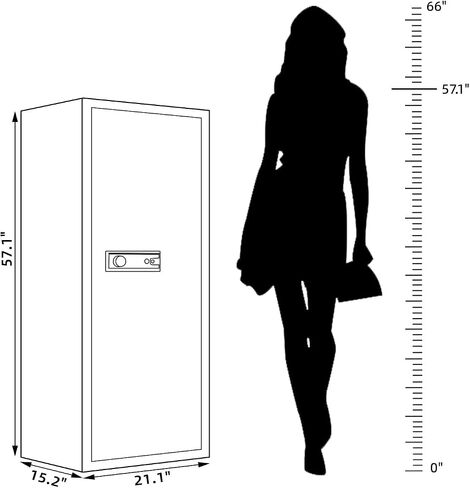 KAER 8-12 Gun Safe Multi-function Gun Safe for Rifles and Pistols Gun Cabinet Large Gun Safes for Home Rifles and Shotguns Electronic Gun Cabinet with Removable Shelf and Rifle Rack in Kuwait