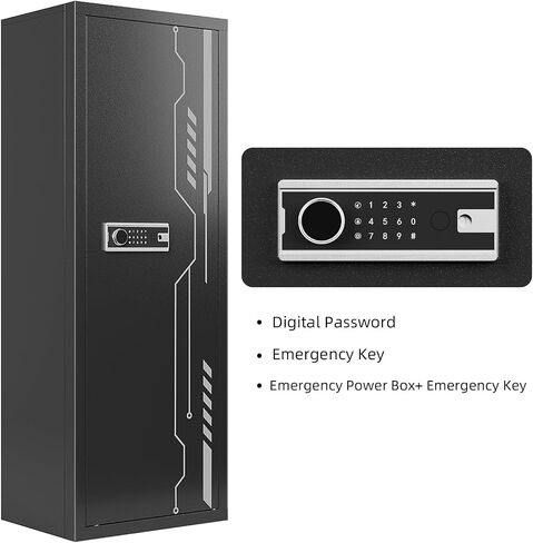 KAER 8-12 Gun Safe Multi-function Gun Safe for Rifles and Pistols Gun Cabinet Large Gun Safes for Home Rifles and Shotguns Electronic Gun Cabinet with Removable Shelf and Rifle Rack in Kuwait