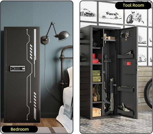 KAER 8-12 Gun Safe Multi-function Gun Safe for Rifles and Pistols Gun Cabinet Large Gun Safes for Home Rifles and Shotguns Electronic Gun Cabinet with Removable Shelf and Rifle Rack in Kuwait