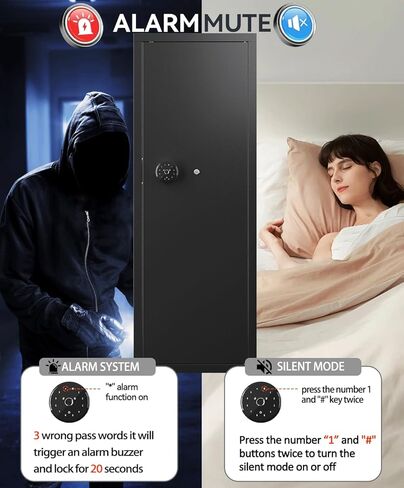 12-15 بندقية مسدس آمنة آمنة للبنادق والمسدسات الكبيرة بندقية آمنة بيومترية وصول سريع البصمات بنادق البندقية وأصحاب أسلحة القفل كلمة المرور مع أرفف قابلة للتعديل in Kuwait