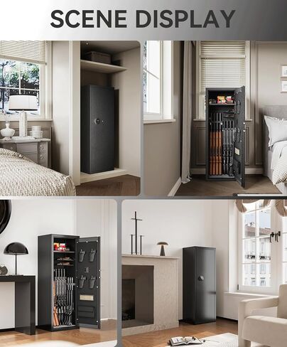 12-15 بندقية مسدس آمنة آمنة للبنادق والمسدسات الكبيرة بندقية آمنة بيومترية وصول سريع البصمات بنادق البندقية وأصحاب أسلحة القفل كلمة المرور مع أرفف قابلة للتعديل in Kuwait