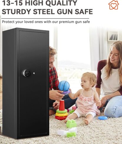 12-15 بندقية مسدس آمنة آمنة للبنادق والمسدسات الكبيرة بندقية آمنة بيومترية وصول سريع البصمات بنادق البندقية وأصحاب أسلحة القفل كلمة المرور مع أرفف قابلة للتعديل in Kuwait