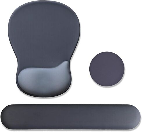 Gel Mouse Pad with Wrist Rest, Ergonomic Office Keyboard Wrist Rest and Mousepad with Wrist Support, Computer Mouse Pad with Non-Slip PU Base and Desk Accessories Mat for Home & Gaming, Onxy Black in Kuwait