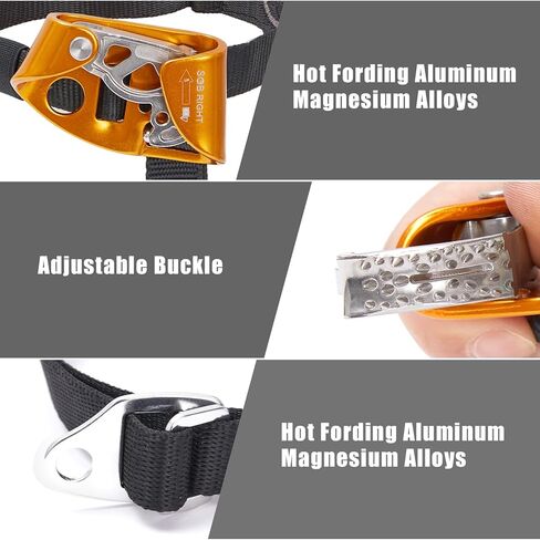 Foot Ascender, Riser Rock Climbing Mountaineering Tree Arborist, Equipment Climbing Device for 8-13mm Rope in Kuwait