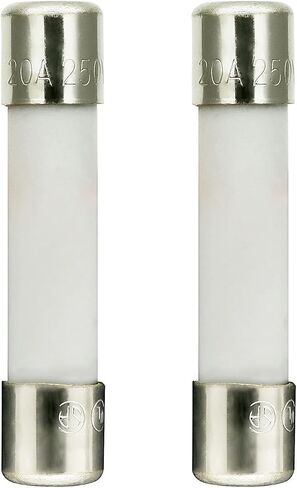Microwave 20 Amp 250V Fuse, Slow-Blow, 6x30 mm Ceramic Cartridge Fuse Compatible and Universal Replacement Part for Most Brands and Models of Microwaves - 2Pcs in Kuwait