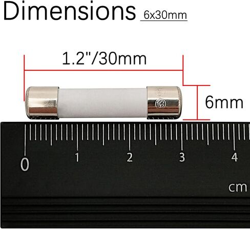 Microwave 20 Amp 250V Fuse, Slow-Blow, 6x30 mm Ceramic Cartridge Fuse Compatible and Universal Replacement Part for Most Brands and Models of Microwaves - 2Pcs in Kuwait
