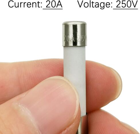 Microwave 20 Amp 250V Fuse, Slow-Blow, 6x30 mm Ceramic Cartridge Fuse Compatible and Universal Replacement Part for Most Brands and Models of Microwaves - 2Pcs in Kuwait
