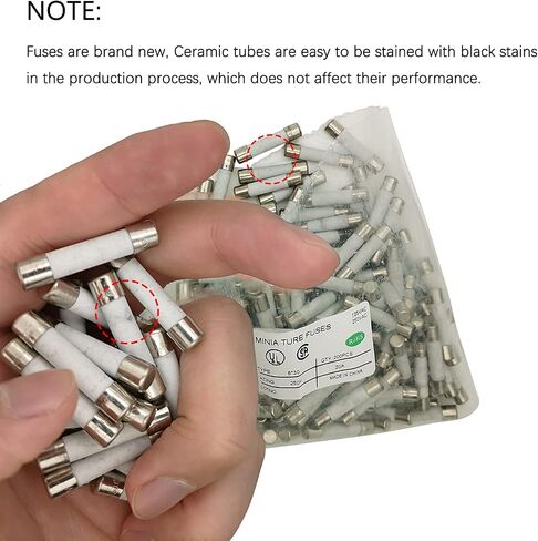 Microwave 20 Amp 250V Fuse, Slow-Blow, 6x30 mm Ceramic Cartridge Fuse Compatible and Universal Replacement Part for Most Brands and Models of Microwaves - 2Pcs in Kuwait