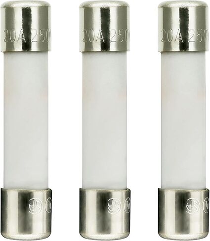 Microwave 20 Amp 250V Fuse, Slow-Blow, 6x30 mm Ceramic Cartridge Fuse Compatible and Universal Replacement Part for Most Brands and Models of Microwaves - 2Pcs in Kuwait