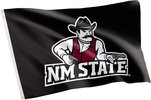 لافتات علم جامعة ولاية نيو مكسيكو الصحراوية Aggies NMSU NM 100% بوليستر للاستخدام الداخلي والخارجي 3×5 (النمط 1) in Saudi Arabia