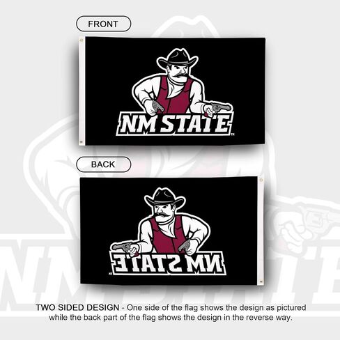 لافتات علم جامعة ولاية نيو مكسيكو الصحراوية Aggies NMSU NM 100% بوليستر للاستخدام الداخلي والخارجي 3×5 (النمط 1) in Saudi Arabia
