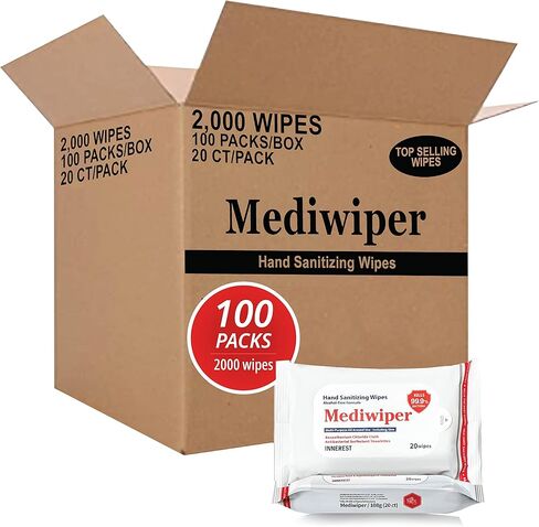 Refreshing Wet Wipes Alcohol-Free Wipes Travel Size to Sanitize/Clean/Deodorize Bulk Wipes (100 Wipes (10 * 10pks)) in Kuwait