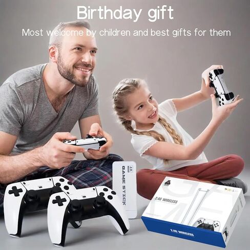 2025 Upgrade Classic Retro Game Console ، Classic Retro Game Stick تم تصميمه في 20000+ألعاب الفيديو ، HDMI Console Gaming Gaming Console 23 Emulators و Dual Game Controllers (64GB). (وايت جي) in Kuwait