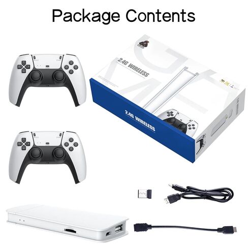 2025 Upgrade Classic Retro Game Console ، Classic Retro Game Stick تم تصميمه في 20000+ألعاب الفيديو ، HDMI Console Gaming Gaming Console 23 Emulators و Dual Game Controllers (64GB). (وايت جي) in Kuwait