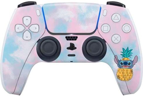 Skinit Skinit Gaming Gaming Continger مع وحدة تحكم PS5 - ديزني ليلو مرخص رسميًا وتصميم غرزة الأناناس غرزة in Kuwait