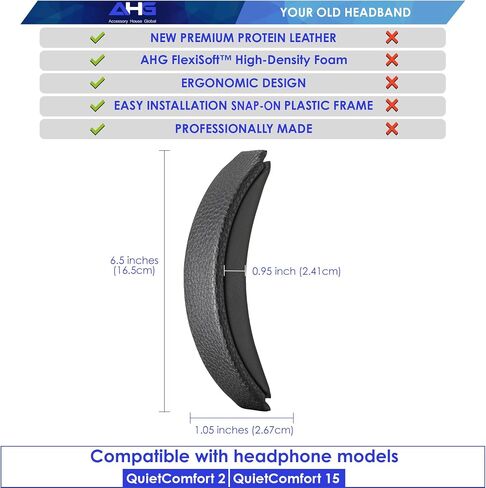 Replacement Headband Cushion pad for Bose Quiet Comfort 2 (QC2) and Quiet Comfort 15(QC15) Headphones in Saudi Arabia