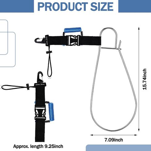 4 Pieces Fish Stringer Clip Heavy Duty Fishing Lanyard Quick Release Fish Lock Buckle Stainless Steel Core Lanyard for Spearfishing Kayak Fishing in Saudi Arabia