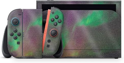 Carbon Fiber Gaming Skin Compatible with Nintendo Switch 2 Console Only - Aurora Borealis - Premium 3M Vinyl Protective Wrap Decal Cover - Easy to Apply | Crafted in The USA by MightySkins in Saudi Arabia