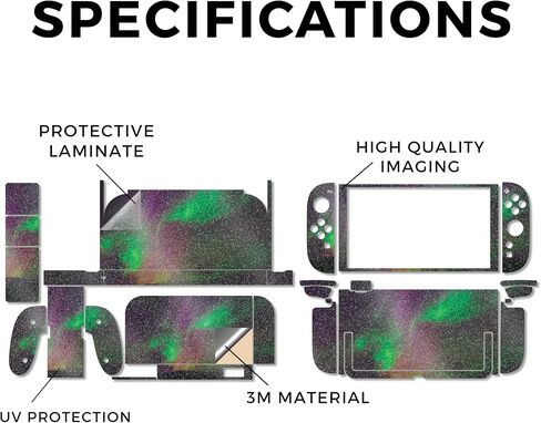 Carbon Fiber Gaming Skin Compatible with Nintendo Switch 2 Console Only - Aurora Borealis - Premium 3M Vinyl Protective Wrap Decal Cover - Easy to Apply | Crafted in The USA by MightySkins in Saudi Arabia