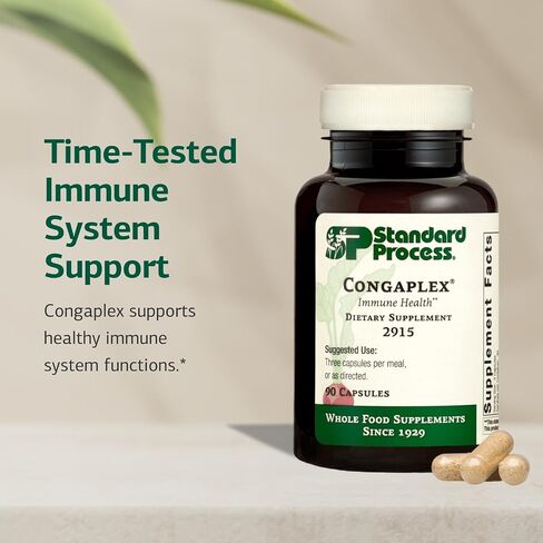Standard Process Congaplex - Thymus Gland Support Supplement - Support Immune Health with Calcium Lactate, Magnesium, Vitamin C & Vitamin A - Immune System Aid with Mushroom Powder - 90 Capsules in Saudi Arabia