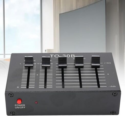 Heayzoki Phono Preamp with 3 Band EQ 2 Channel, Digital Sound Equalizer for Record Player, 12dB High Mid Low Tone Adjustment, Balanced Volume Control, 5V Powered Supply in Saudi Arabia