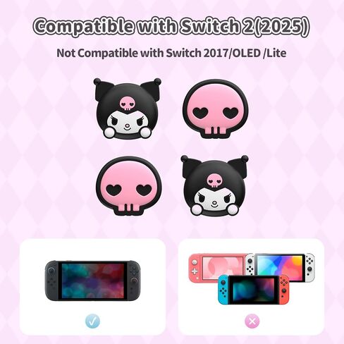 أغطية قبضة الإبهام متوافقة مع Nintendo Switch 2 ، قبعات قبضة عصا التحكم السيليكون للمفتاح 2025 ، 4pcs in Kuwait