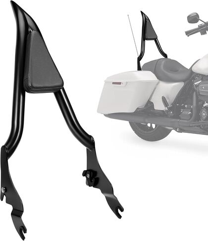 26" Motorcycle Sissy Bar for Harley, Integrated Passenger Backrest for Harley Davidson Touring CVO Street Glide Road Glide Electra Glide Road King FLHR FLHX FLHT FLTR 2009-2024, Chrome Sissy Bar in Kuwait