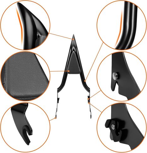 26" Motorcycle Sissy Bar for Harley, Integrated Passenger Backrest for Harley Davidson Touring CVO Street Glide Road Glide Electra Glide Road King FLHR FLHX FLHT FLTR 2009-2024, Chrome Sissy Bar in Kuwait