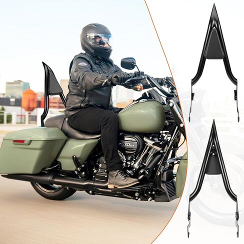 26" Motorcycle Sissy Bar for Harley, Integrated Passenger Backrest for Harley Davidson Touring CVO Street Glide Road Glide Electra Glide Road King FLHR FLHX FLHT FLTR 2009-2024, Chrome Sissy Bar in Kuwait