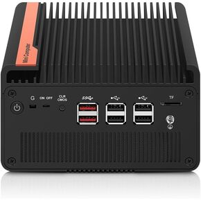 Mini PC NAS N355 5 M.2 Nvme Pocket NAS Small PC,4X2.5GbE LAN Mirco Desktop Computer 2HD 4K@60HZ,Router/QNAS/Firewall DDR5 for Office Business