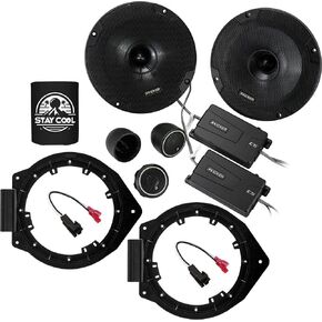 KICKER Speakers 6.5 inch for Chevrolet Silverado 2500HD 2007-2014 Upgrade Kit - Pair of CS Series with Adapters and Harness, Car Audio Front Door Speaker for Chevy 3500HD/Chassis Cab CSS65, 46CSS654
