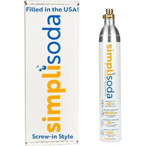 60L CO2 Canister Cylinders - Compatible w/Sodastream BLUE Screw-In Only, Ninja Thirsti, Philips, and More - Threaded Style Soda Streaming Machine CO2 Tanks Gas Refill, | 14.5 oz, 1 Pack
