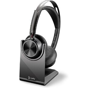 Poly - Voyager Focus 2 UC USB-A Headset with Stand (Plantronics) - Bluetooth (Stereo) with Boom Mic - PC/Mac Compatible Active Noise Canceling Works w/Teams, Zoom (Certified) (Renewed)