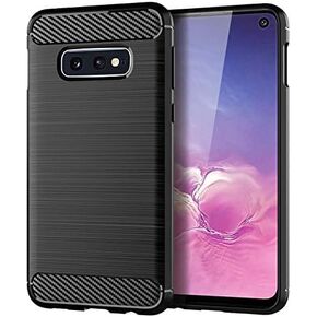 for Samsung Galaxy S10E Phone case, Shockproof, Scratch Resistant Carbon Fiber Jacket, Soft TPU, for Galaxy S10e case (Black,)