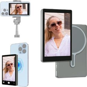 Yatao Selfie Monitor Screen with Magnetic Stick, Upgraded Real-Time Screen Sharing for Back Camera Monitor, Easy Magsafe Screen Mirroring for YouTube Vlog, Selfie, TikTok, for iPhone & Android Phone