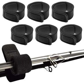 6 Pack Fishing Rod Straps - Fishing Rods Belt Stretchy Straps Tackle Tie - Fishing Accessories Fit for Casting Rods, Spinning