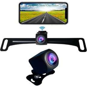 WiFi Backup Camera, Ultra Strong WiFi Signal HD1080P Crystal Clear Picture, Wide Angle Rearview Reversing Back up Camera, IP69 Waterproof Reverse Rear View Camera for Car Pickup SUV Vehicle etc