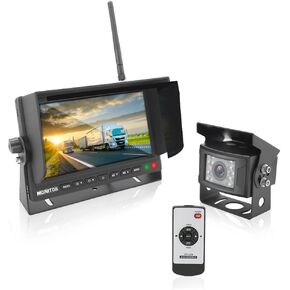 Pyle 7’’ Monitor Vehicle Safety System - Built in 2.4Ghz Antenna Wireless Video Transmitter & Receiver Waterproof Rated 1 Camera Connectivity w/ Night Vision for Bus Truck Trailer Van