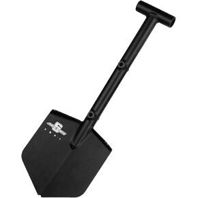 Agency 6 Adventure Mini Shovel (AMS-1) Powered Coated Wrinkle Black Finish - Lightweight Aluminum Hand-Welded Mini Shovel for Off-Road use - Made in USA